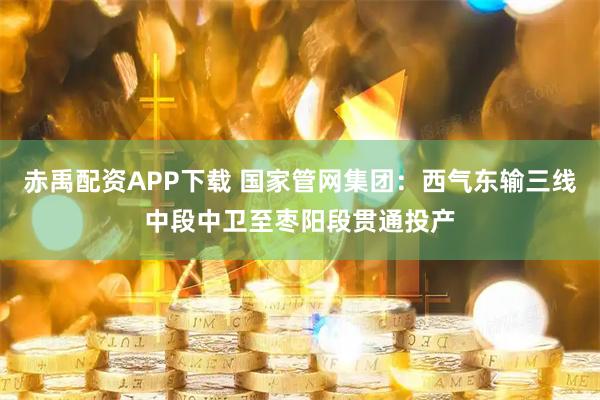 赤禹配资APP下载 国家管网集团：西气东输三线中段中卫至枣阳段贯通投产